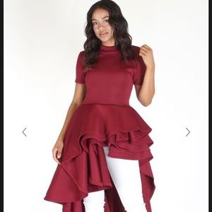 Peplum Burgundy Top
